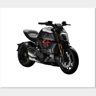 Diavel 1260S Bike Illustration Posters and Art